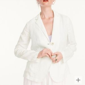 J. Crew NWT Unstructured Parke Linen Blazer White